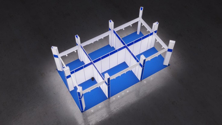 Group stand type A: Stand construction with modern colour concept at reasonable costs.